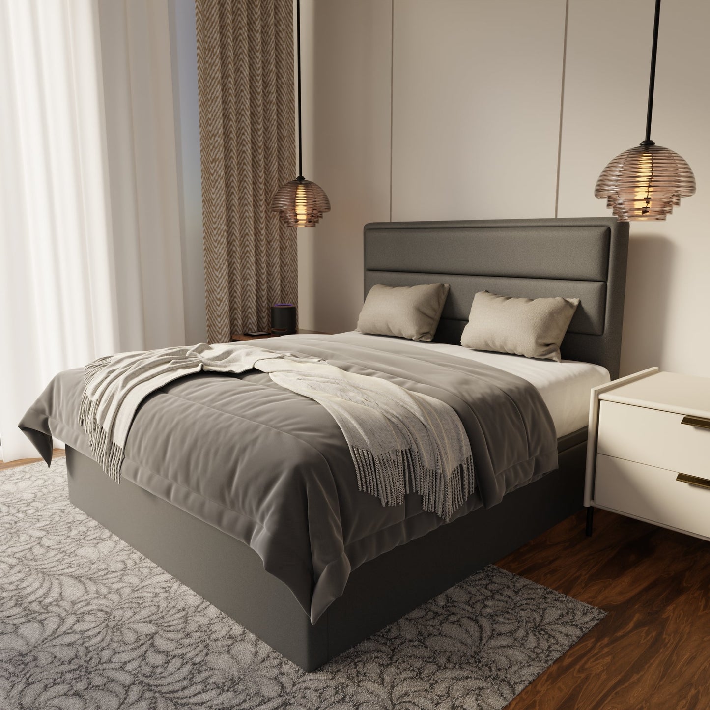 Zorvain Fabric Storage Bed Frame (Water Repellent & Pet Friendly) by Somnuz