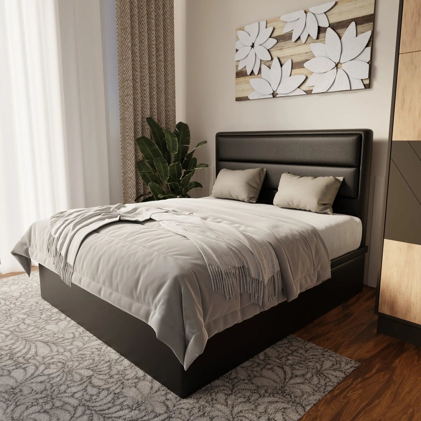 Zorvain Faux Leather Storage Bed Frame (Pet Friendly) by Somnuz
