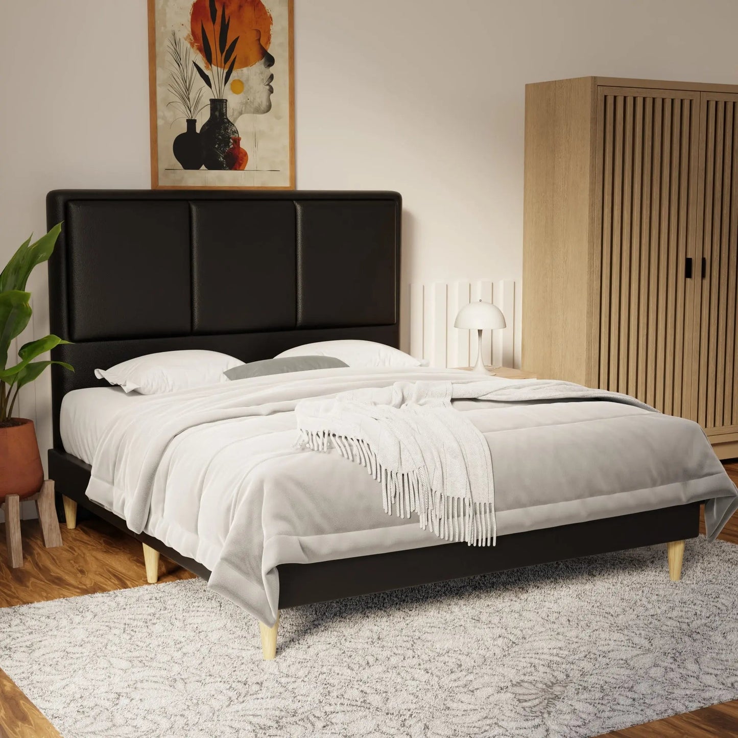 Velmira Faux Leather Bed Frame (Pet Friendly) by Somnuz