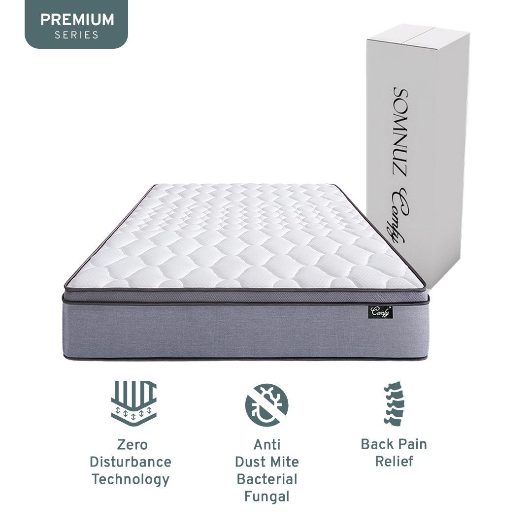 Somnuz™ Comfy 10 Inch Individual Pocketed Spring Mattress - Somnuz Mattress