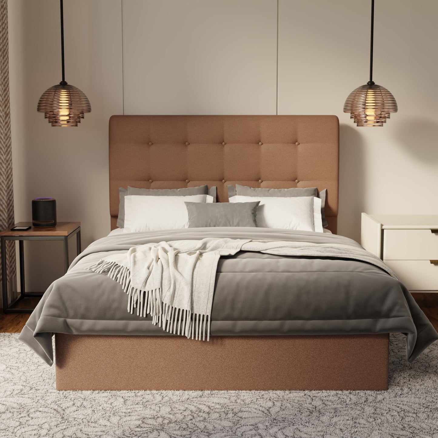 Endora Fabric Drawer Bed Frame (Water Repellent & Pet friendly) by Somnuz