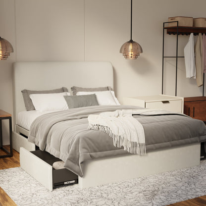 Vintaro Fabric Drawer Bed Frame (Water Repellent & Pet friendly) by Somnuz