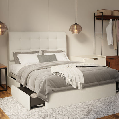 Endora Fabric Drawer Bed Frame (Water Repellent & Pet friendly) by Somnuz