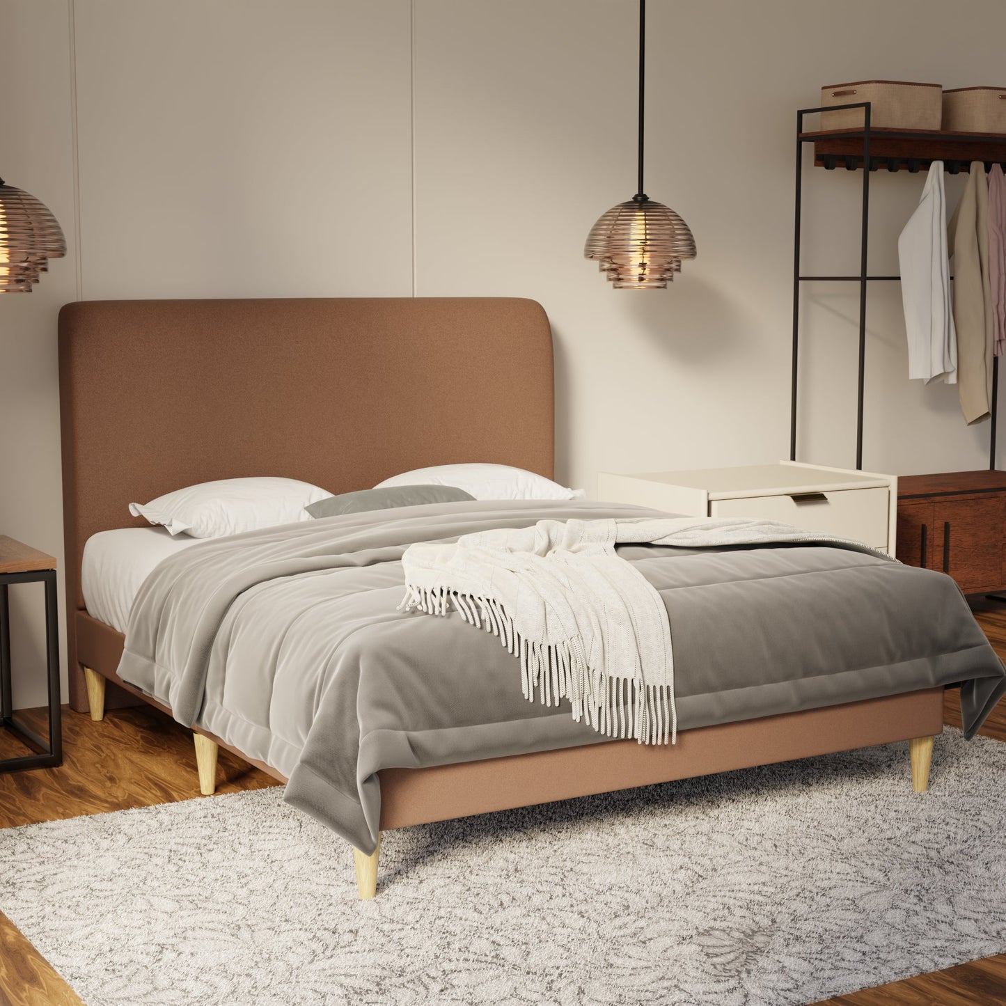 Vintaro Fabric Bed Frame (Water Repellent & Pet friendly) by Somnuz