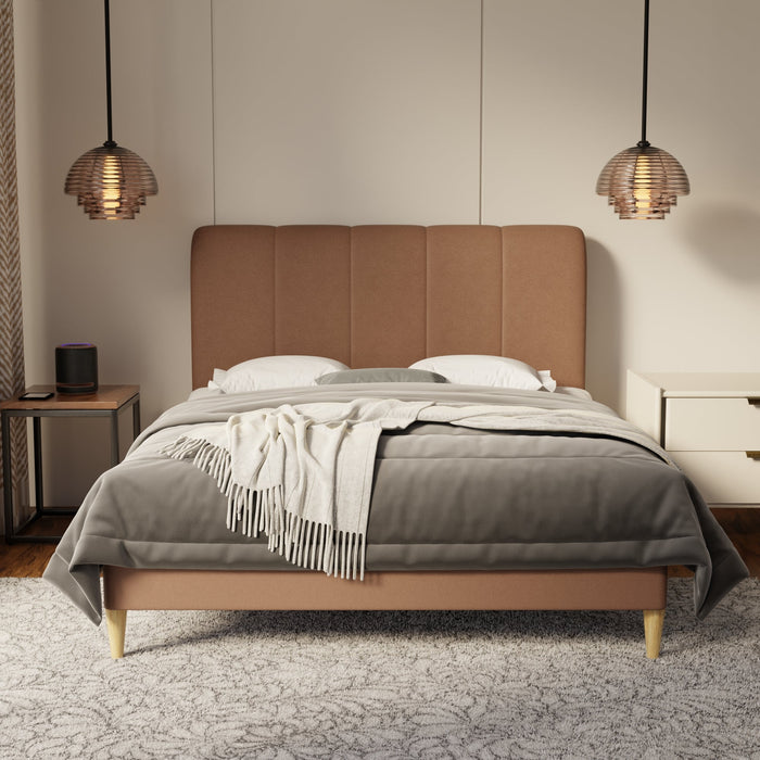 Caldrin Fabric Bed Frame (Water Repellent & Pet friendly) by Somnuz
