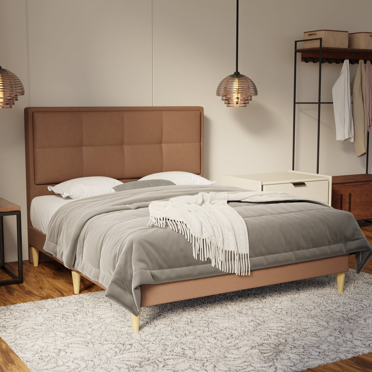 Solvane Fabric Bed Frame (Water Repellent & Pet friendly) by Somnuz