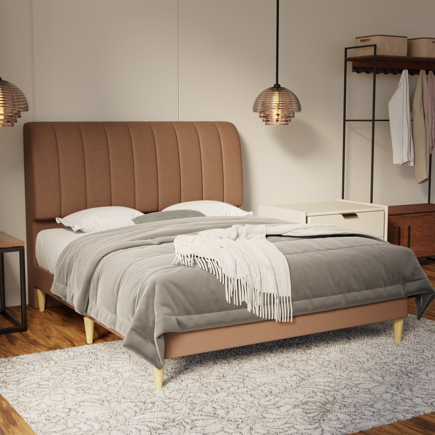 Kuro Fabric Bed Frame (Water Repellent & Pet friendly) by Somnuz