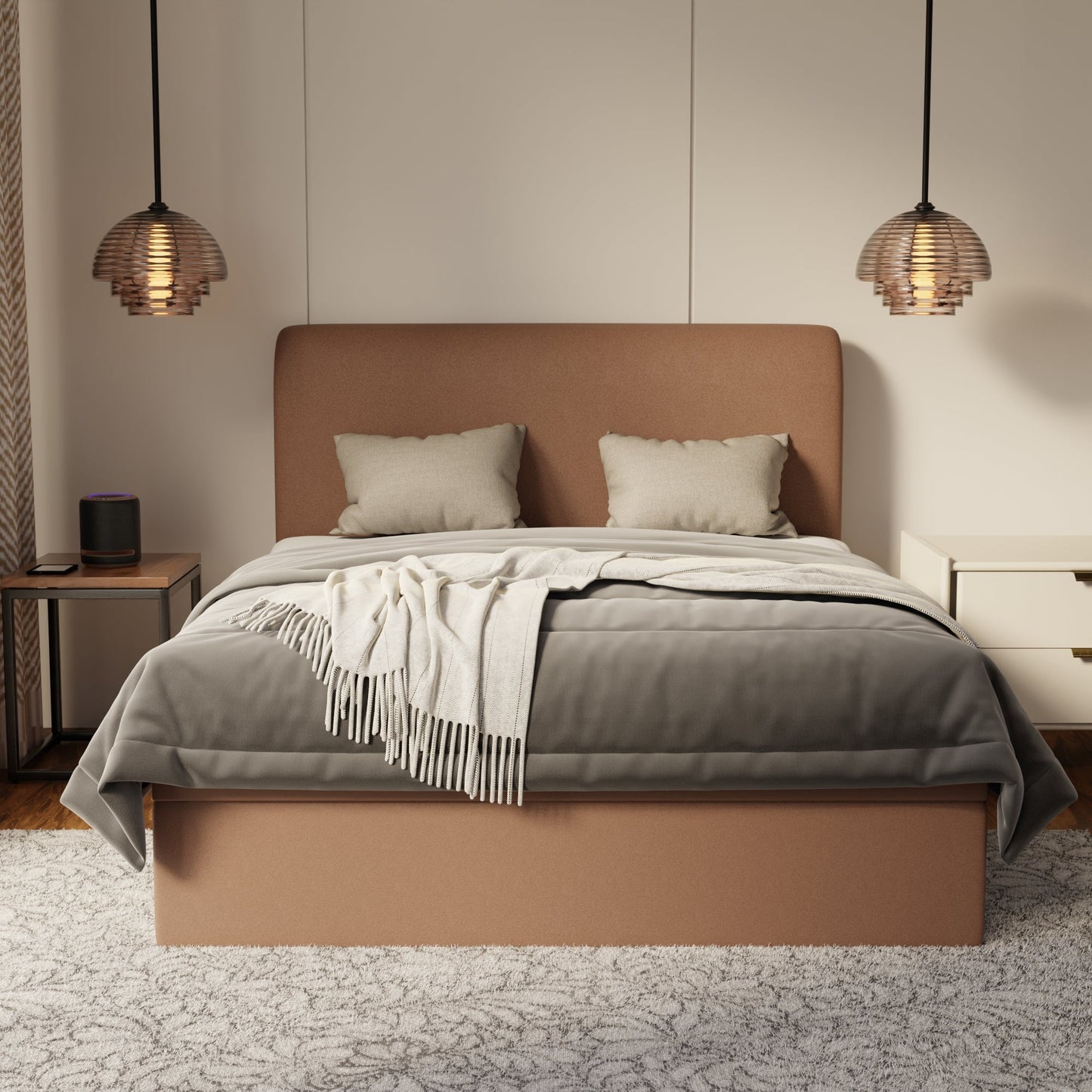 Vintaro Fabric Storage Bed Frame (Water Repellent) by Somnuz