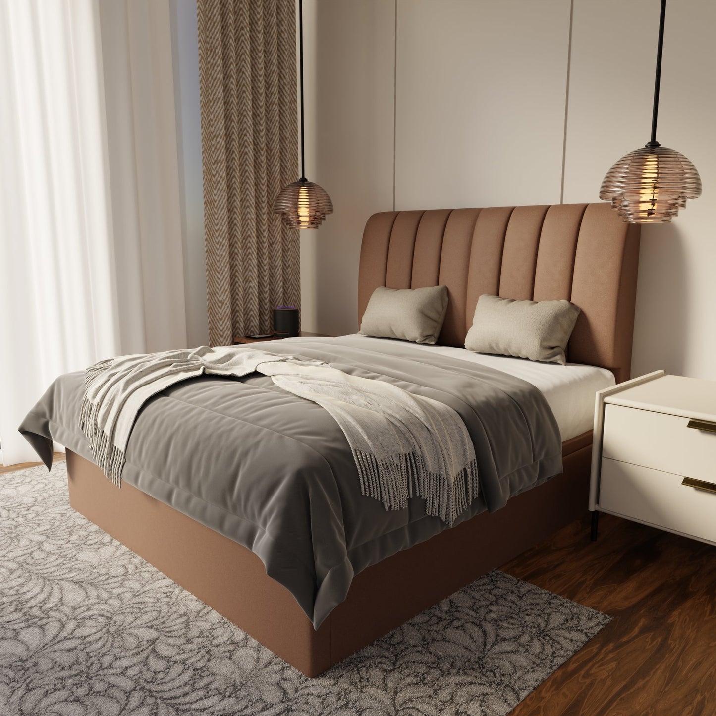 Trevino Fabric Storage Bed Frame (Water Repellent & Pet Friendly) by Somnuz