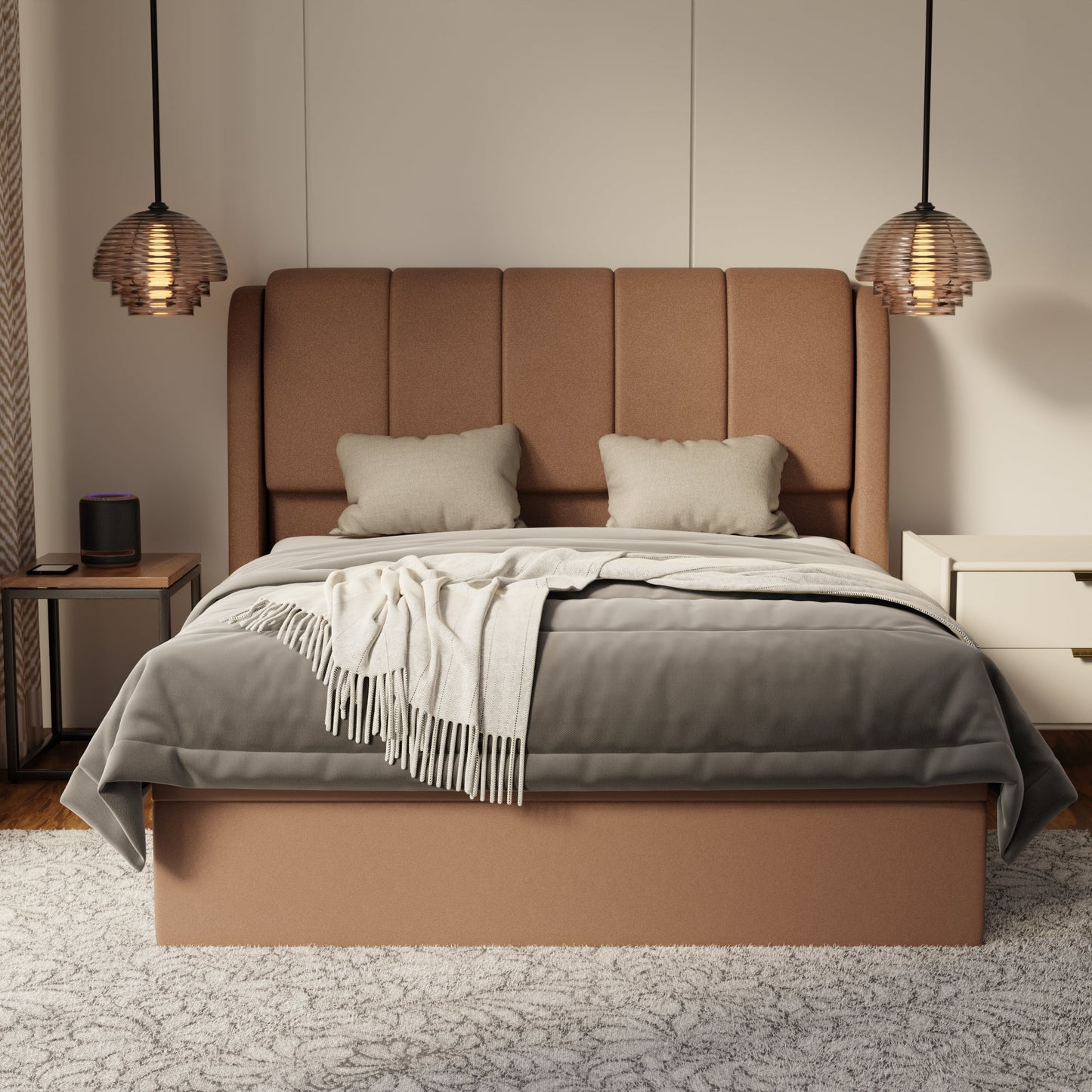 Brinley Fabric Storage Bed Frame (Water Repellent & Pet Friendly) by Somnuz