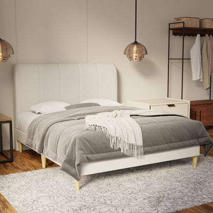 Caldrin Fabric Bed Frame (Water Repellent & Pet friendly) by Somnuz