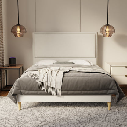 Shiro Fabric Bed Frame (Water Repellent & Pet friendly) by Somnuz