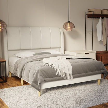 Brinley Fabric Bed Frame (Water Repellent & Pet friendly) by Somnuz
