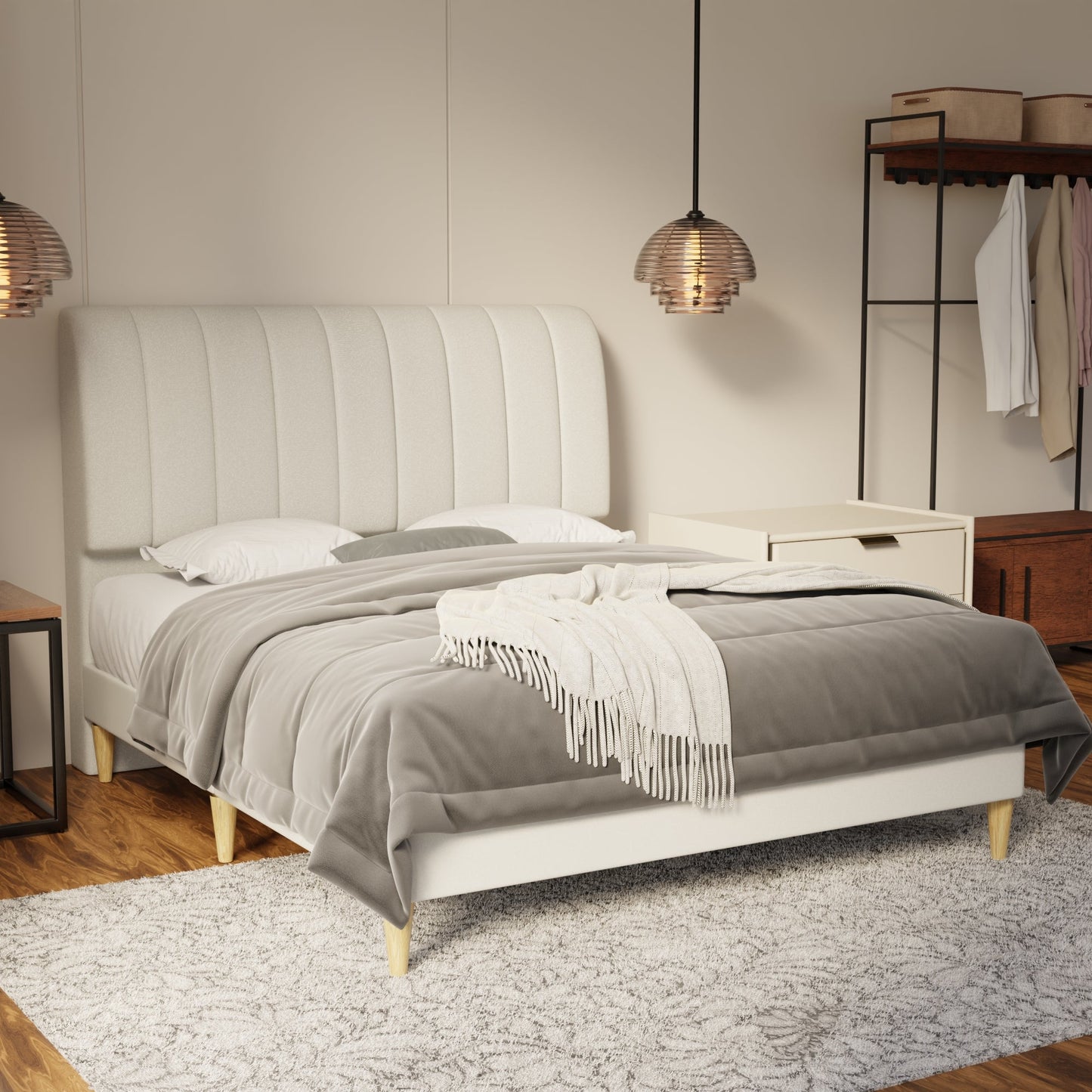Kuro Fabric Bed Frame (Water Repellent & Pet friendly) by Somnuz