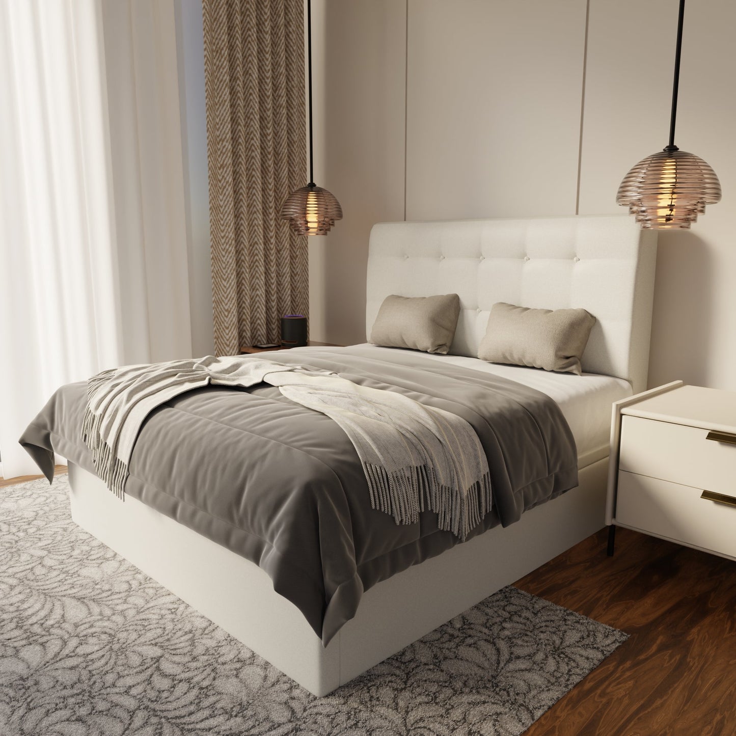 Endora Fabric Storage Bed Frame (Water Repellent & Pet Friendly) by Somnuz