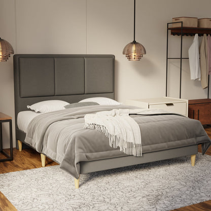 Velmira Fabric Bed Frame (Water Repellent & Pet friendly) by Somnuz