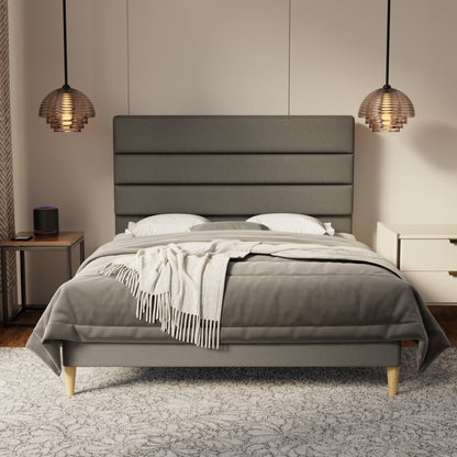 Corlune Fabric Bed Frame (Water Repellent & Pet friendly) by Somnuz
