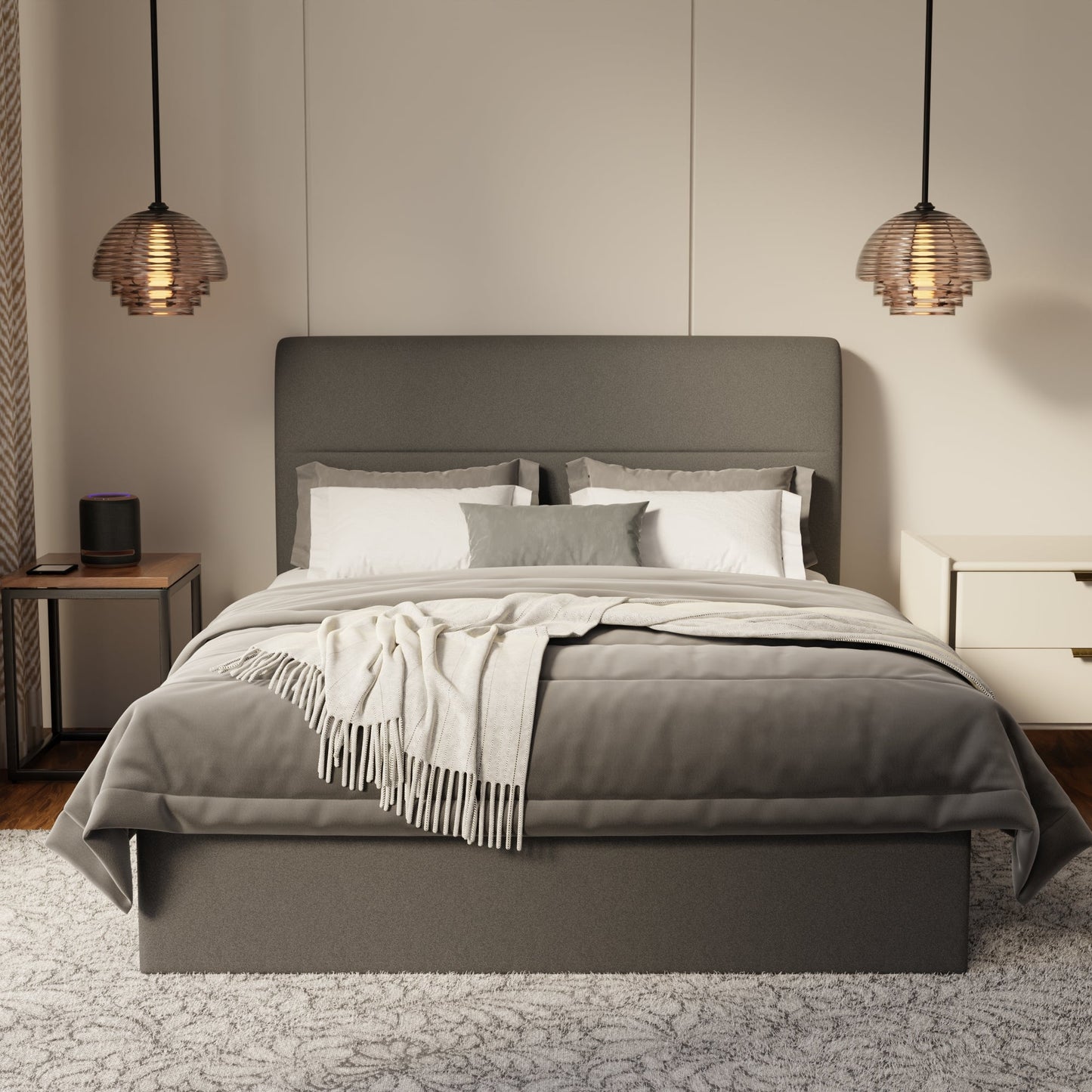 Lysara Fabric Drawer Bed Frame (Water Repellent & Pet friendly) by Somnuz
