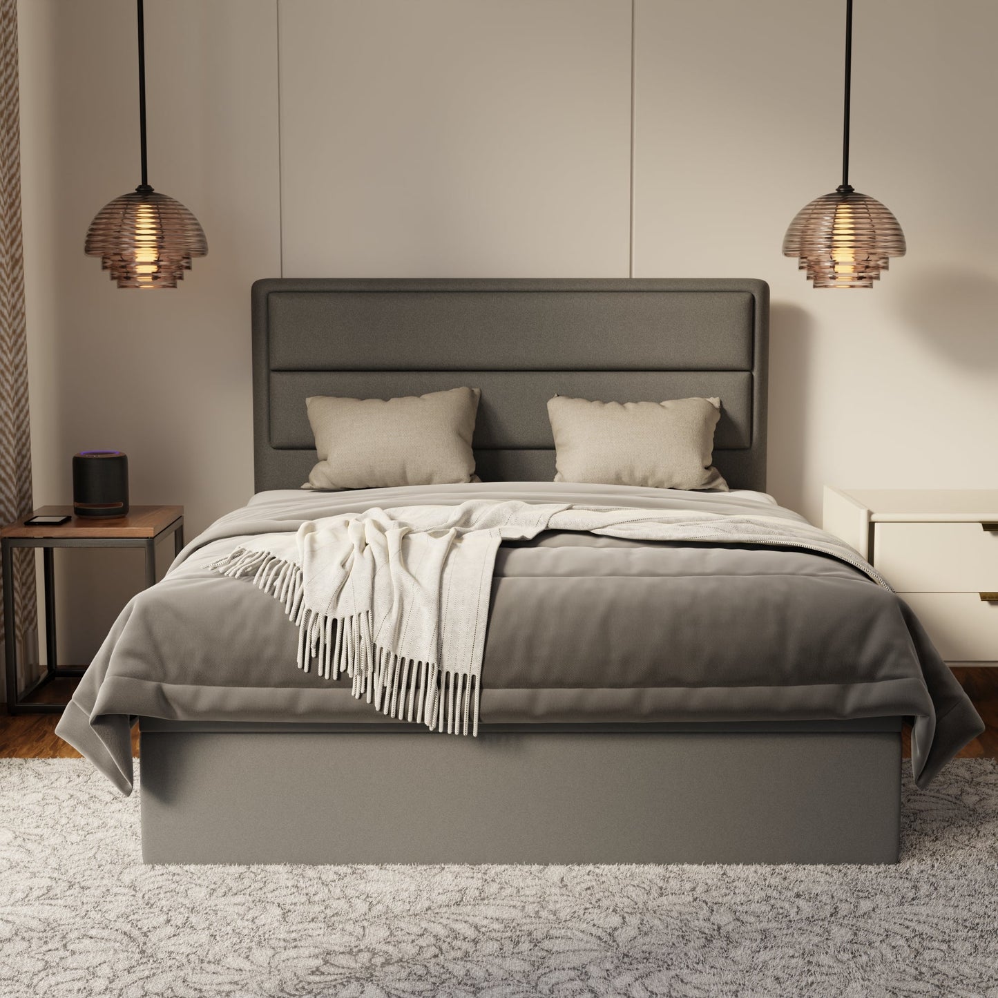 Zorvain Fabric Storage Bed Frame (Water Repellent & Pet Friendly) by Somnuz