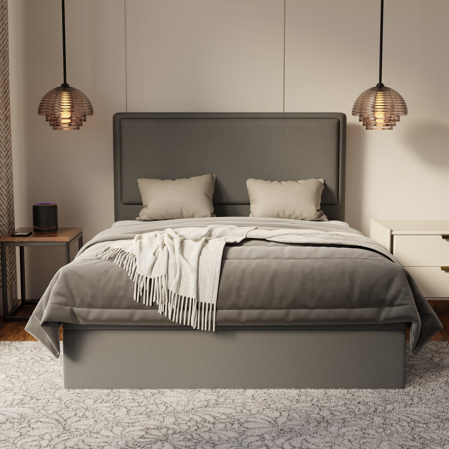 Shiro Fabric Storage Bed Frame (Water Repellent & Pet Friendly) by Somnuz