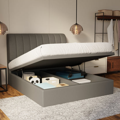 Kuro Fabric Storage Bed Frame (Water Repellent & Pet Friendly) by Somnuz