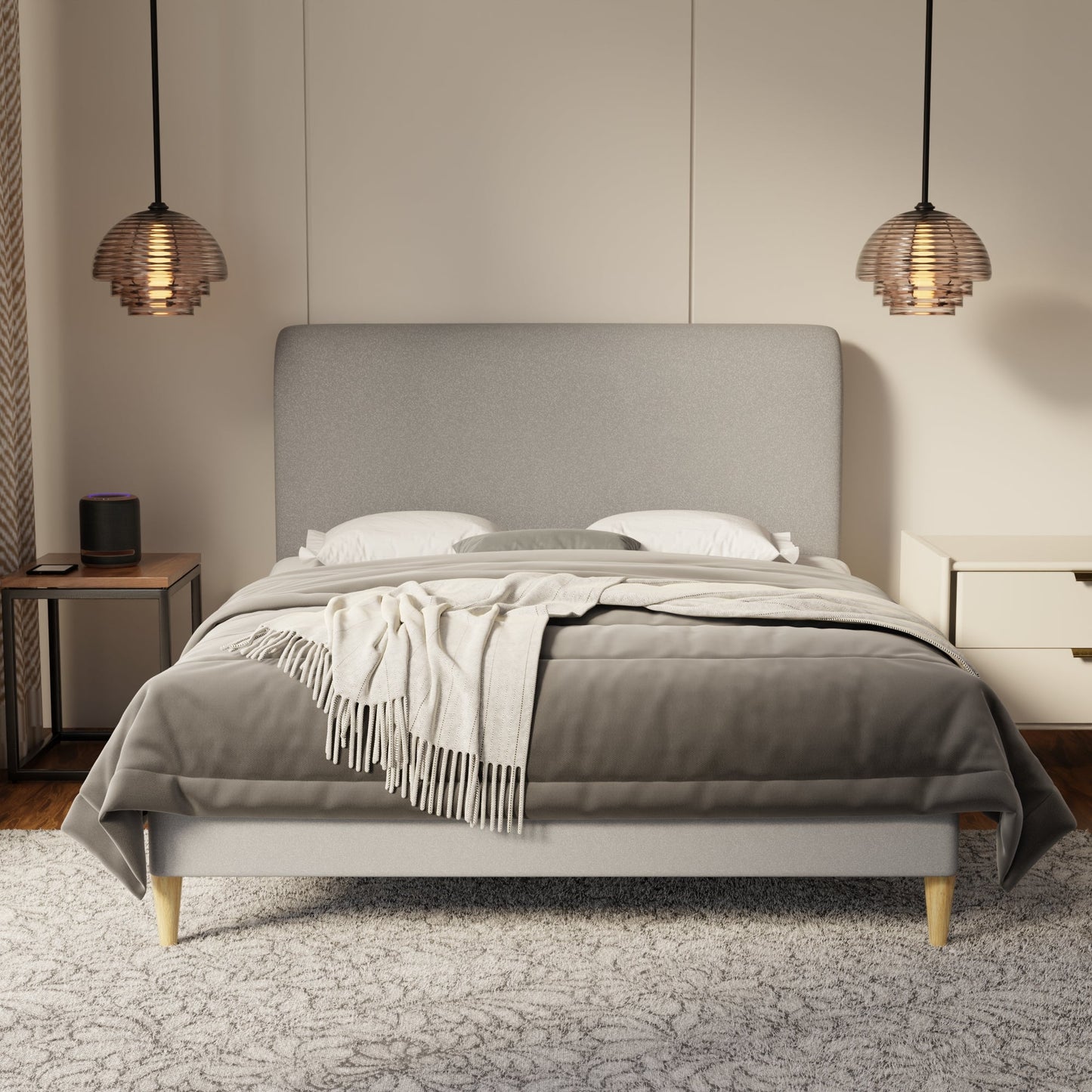 Vintaro Fabric Bed Frame (Water Repellent & Pet friendly) by Somnuz