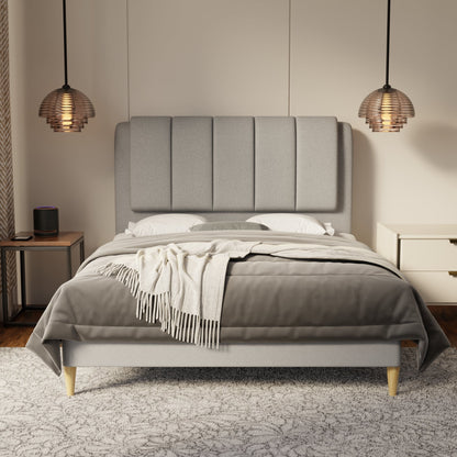 Asteron Fabric Bed Frame (Water Repellent & Pet friendly) by Somnuz