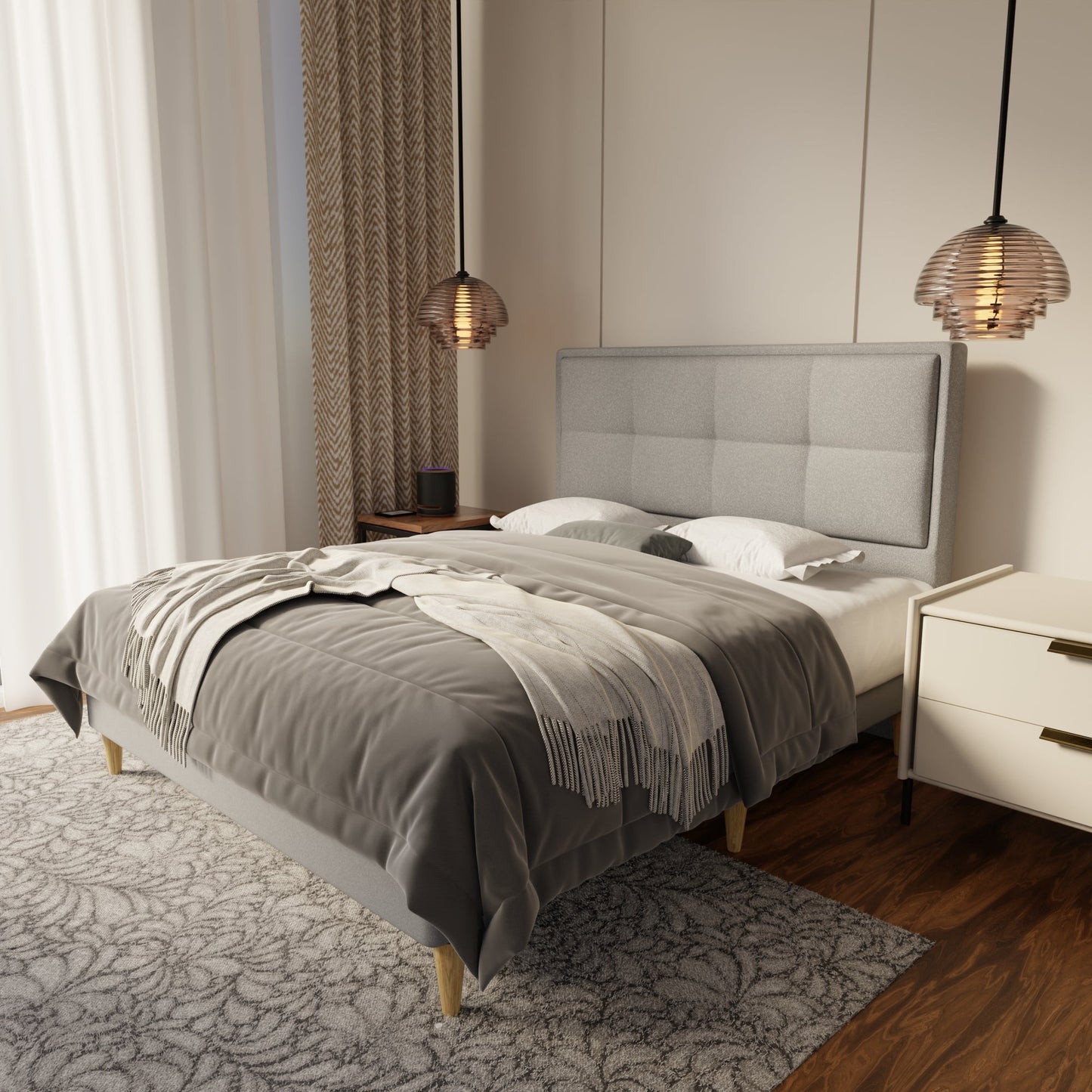 Solvane Fabric Bed Frame (Water Repellent & Pet friendly) by Somnuz