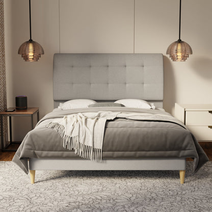 Haldor Fabric Bed Frame (Water Repellent & Pet friendly) by Somnuz
