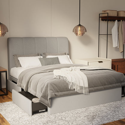 Caldrin Fabric Drawer Bed Frame (Water Repellent & Pet friendly) by Somnuz