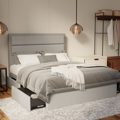 Zorvain Fabric Drawer Bed Frame (Water Repellent & Pet friendly) by Somnuz