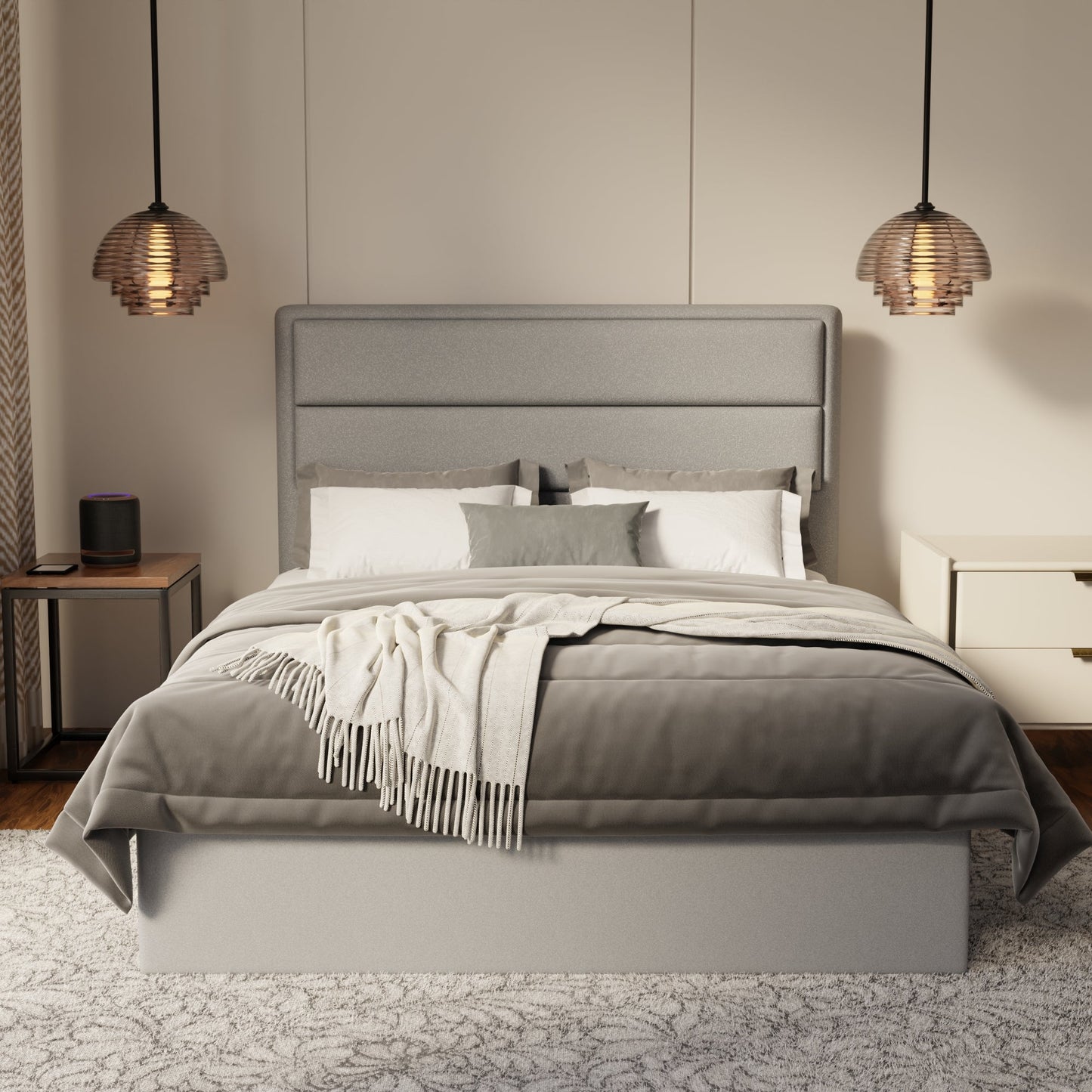 Zorvain Fabric Drawer Bed Frame (Water Repellent & Pet friendly) by Somnuz