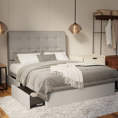 Endora Fabric Drawer Bed Frame (Water Repellent & Pet friendly) by Somnuz