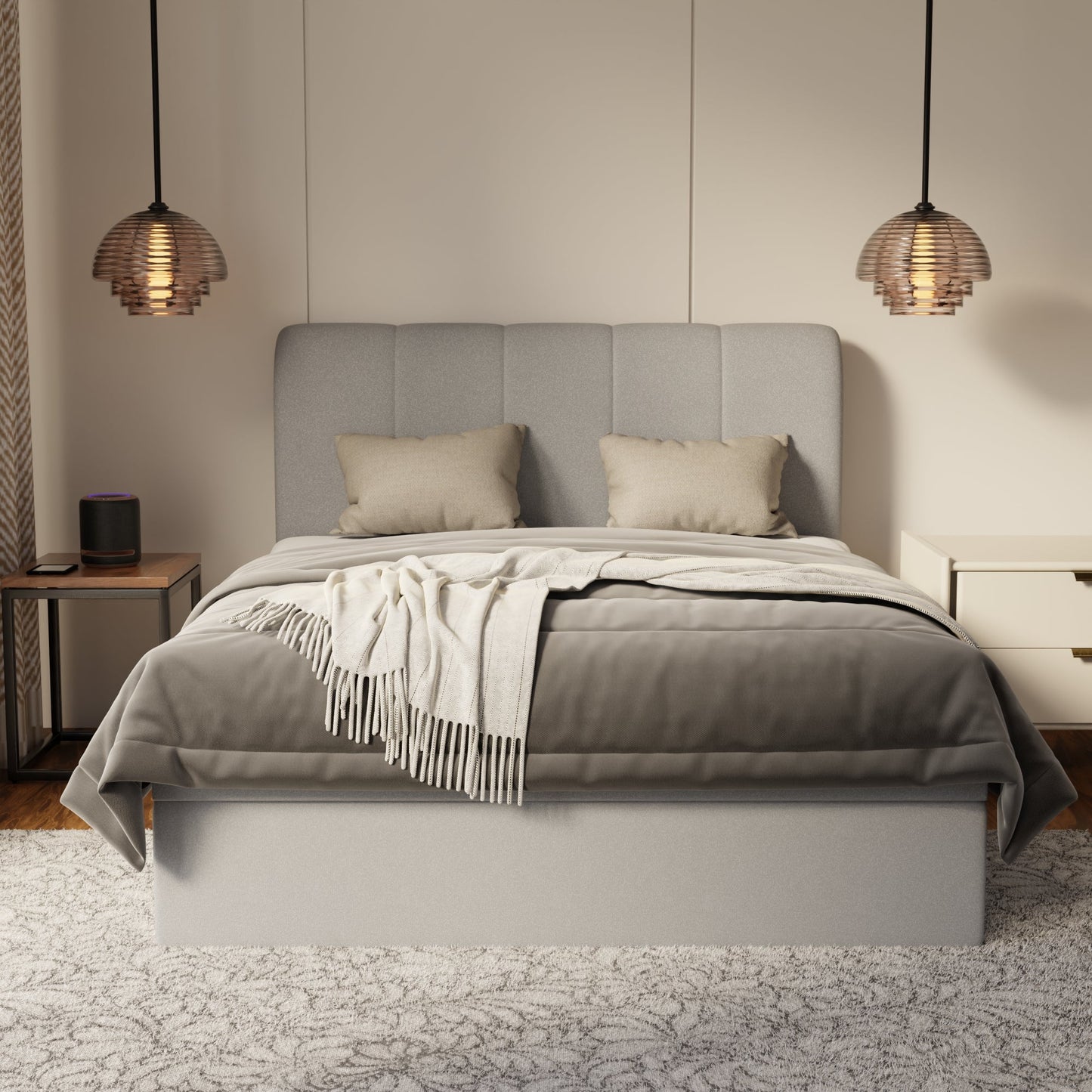 Caldrin Fabric Storage Bed Frame (Water Repellent & Pet Friendly) by Somnuz