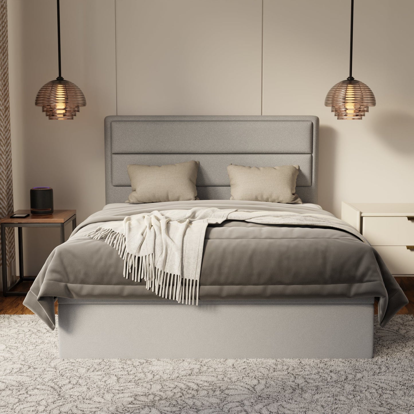 Zorvain Fabric Storage Bed Frame (Water Repellent & Pet Friendly) by Somnuz