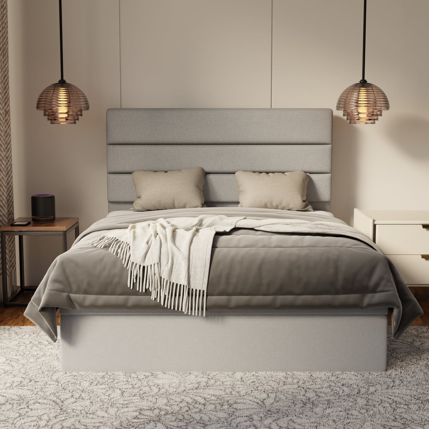Corlune Fabric Storage Bed Frame (Water Repellent & Pet Friendly) by Somnuz