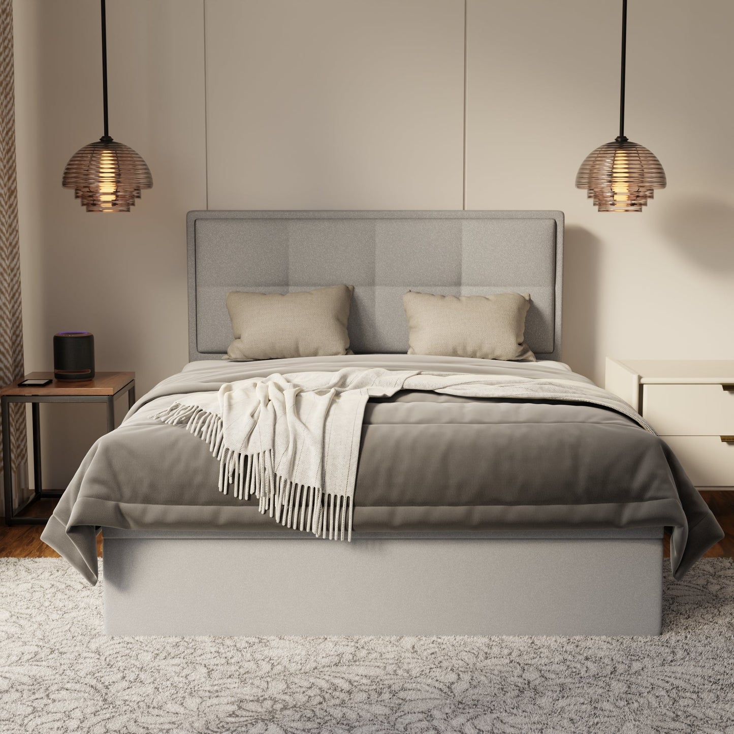 Solvane Fabric Storage Bed Frame (Water Repellent & Pet Friendly) by Somnuz