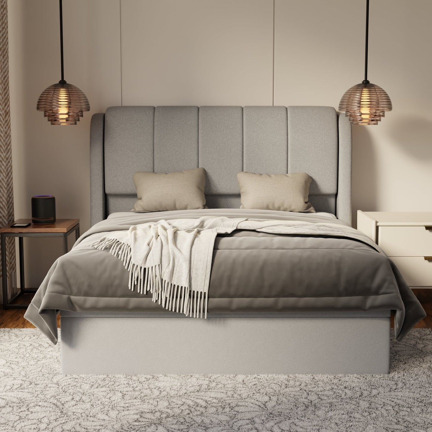 Brinley Fabric Storage Bed Frame (Water Repellent & Pet Friendly) by Somnuz