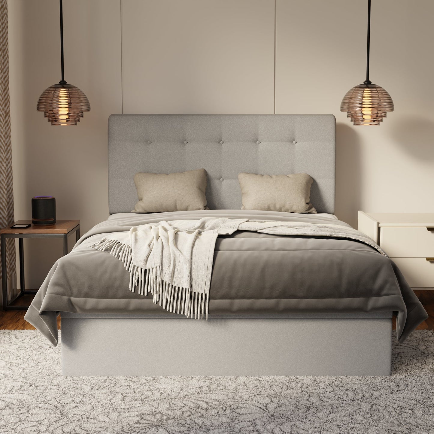Endora Fabric Storage Bed Frame (Water Repellent & Pet Friendly) by Somnuz