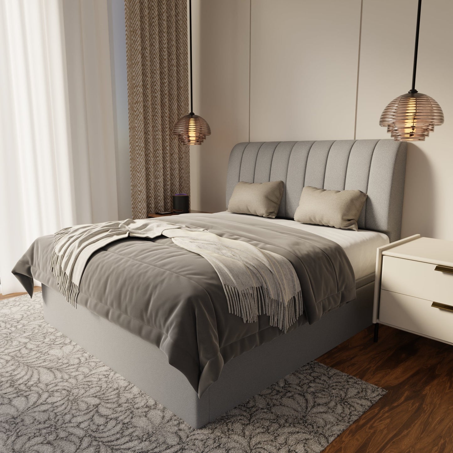 Kuro Fabric Storage Bed Frame (Water Repellent & Pet Friendly) by Somnuz