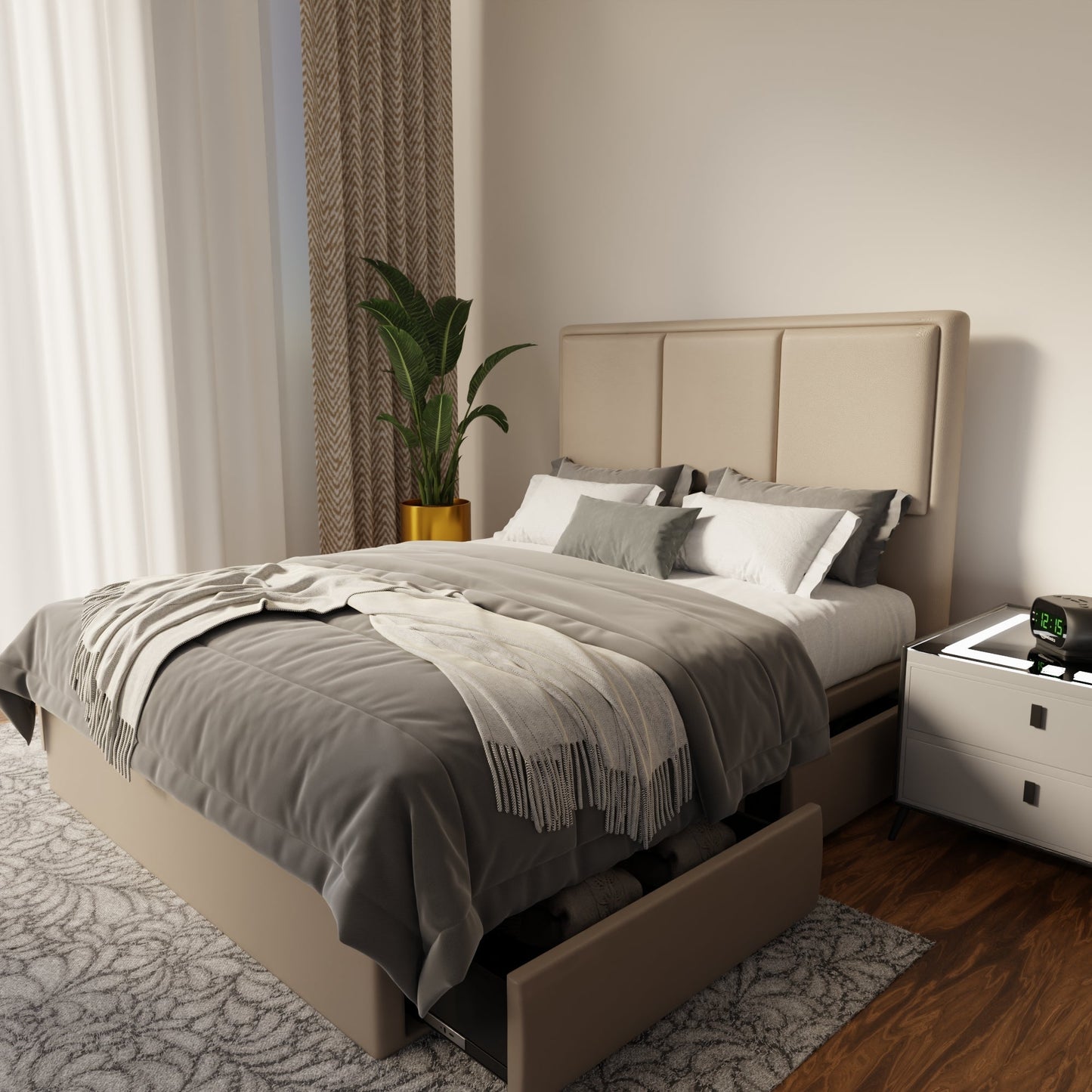 Velmira Faux Leather Drawer Bed Frame (Pet Friendly) by Somnuz