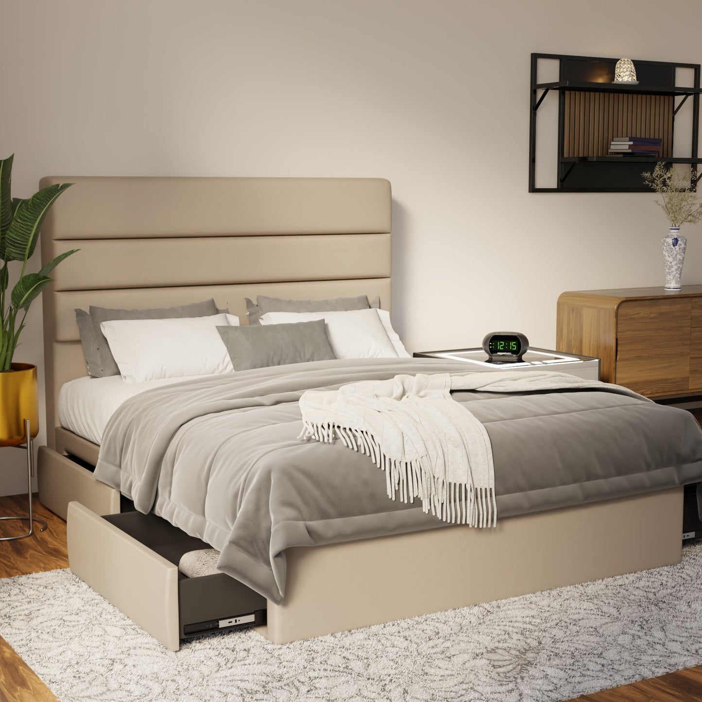 Corlune Faux Leather Drawer Bed Frame (Pet Friendly) by Somnuz