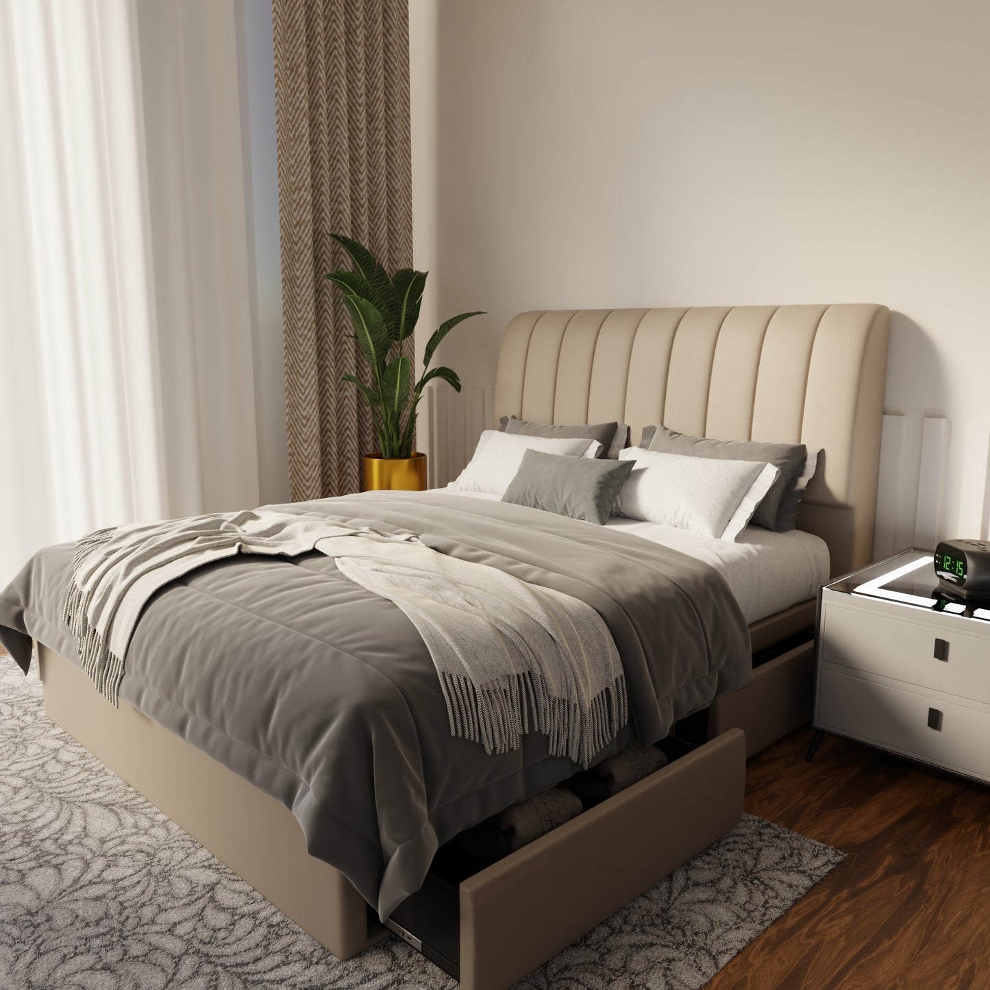 Kuro Faux Leather Drawer Bed Frame (Pet Friendly) by Somnuz