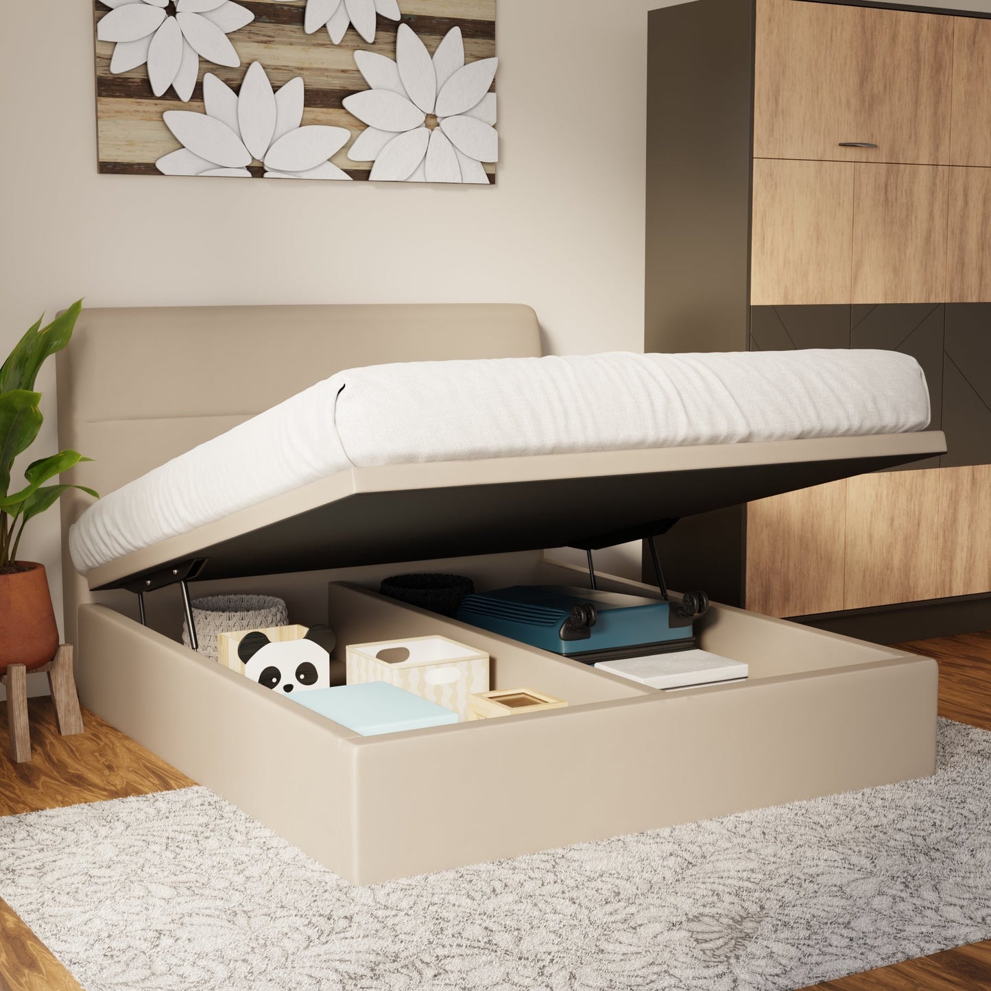 Lysara Faux Leather Storage Bed Frame (Pet Friendly) by Somnuz