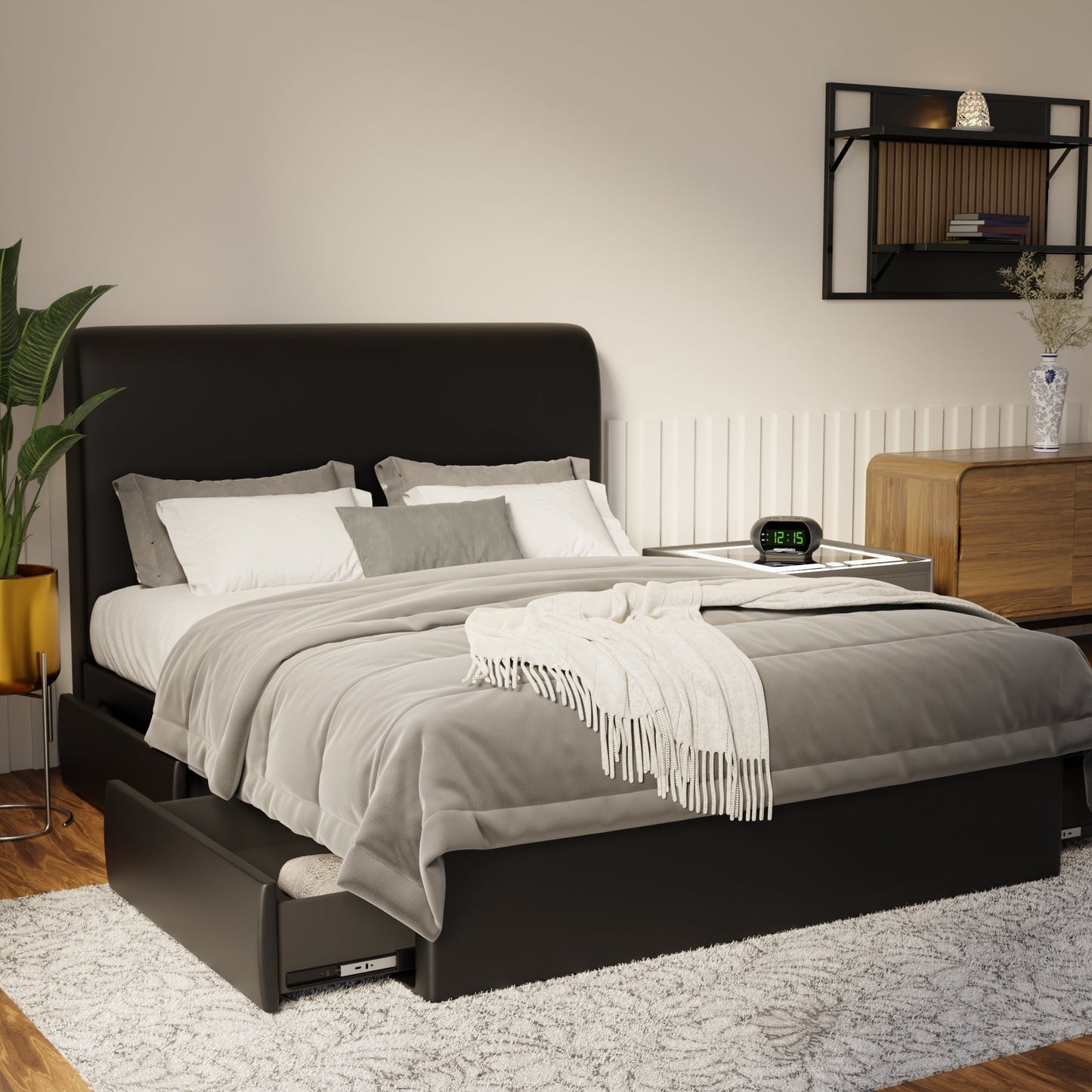 Vintaro Faux Leather Drawer Bed Frame (Pet Friendly) by Somnuz