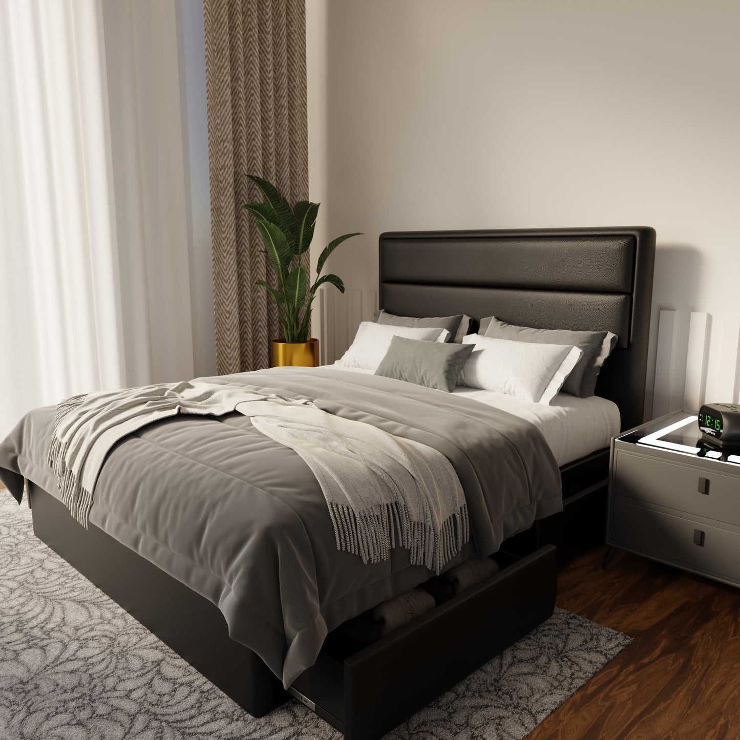 Zorvain Faux Leather Drawer Bed Frame (Pet Friendly) by Somnuz