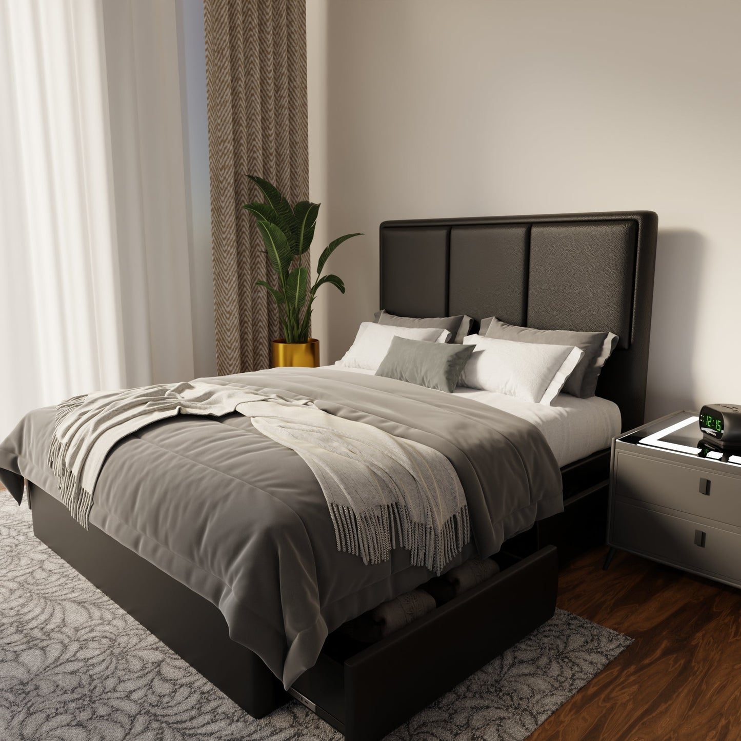 Velmira Faux Leather Drawer Bed Frame (Pet Friendly) by Somnuz