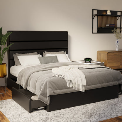 Corlune Faux Leather Drawer Bed Frame (Pet Friendly) by Somnuz