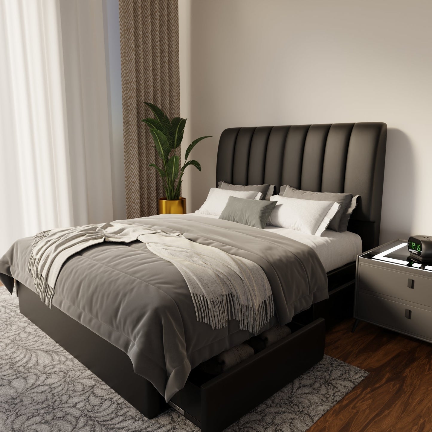 Trevino Faux Leather Drawer Bed Frame (Pet Friendly) by Somnuz