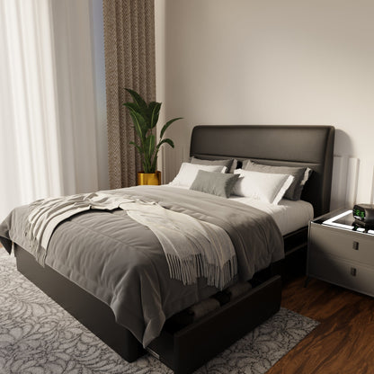 Lysara Faux Leather Drawer Bed Frame (Pet Friendly) by Somnuz